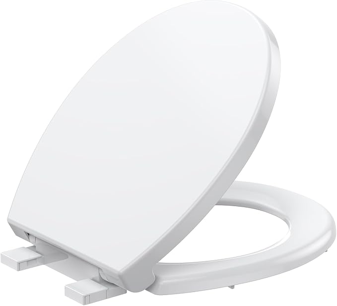 Round Toilet Seat Cover – PP Quick Release Flat Toilet Seat, White Easy-Remove Design for Simple Cleaning & Everyday Comfort