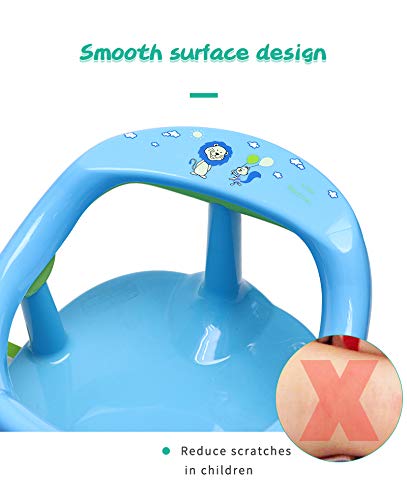 Newborn Infant Baby Bath Seat, Non-Slip Infants Baby Bath Chair for Bathtub, Cute Shape Baby Shower Chairs for Tub Sitting up, Surround Bathroom Seats for Baby 6-18 Months (Blue)