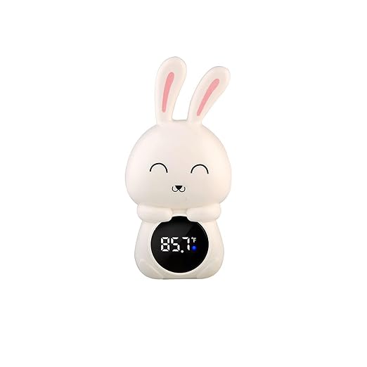 Baby Water Temperature Thermometer, Digital Thermometer with Easy to Read Screen, Suitable for Adults Babies Children & Toddlers, Cute Bath for Bathtub(Bunny White)