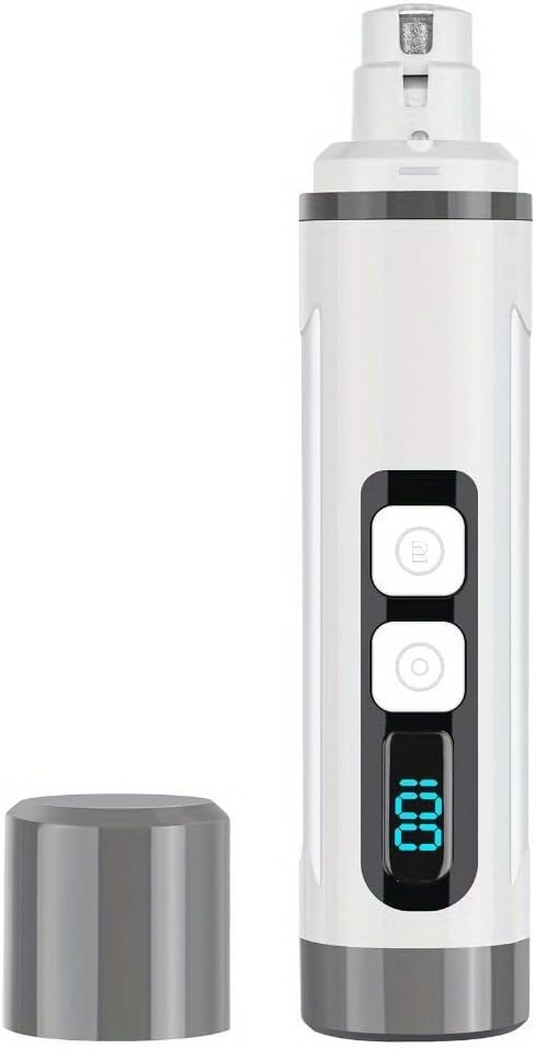 Dog Nail Grinder Quiet- Ultra-Quiet Dog & Cat Nail Grinder with LED Light & Battery Display & Upgrade Grinding Head - Painless Nail Trimmer for Small to Large Pets, Thick Nails, and Sensitive Paws