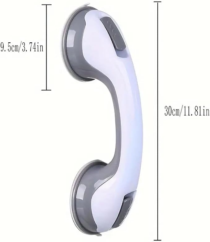 2Pcs Suction Grab Bars for Shower, Safety Handle Support for Bathroom (2, Black, 12in)