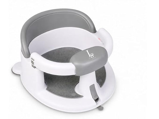Baby Bath Seat for Babies 6-24 Months, Non Slip Infant Bath Seat with 4 Suction Cups, BPA Free Baby Bathtub Seat, Secure Bath Support Chair for Sit Up Babies, Grey