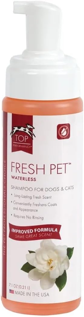 Waterless Shampoo for Dogs and Cats Travel Show Dog Mobile Groom Convenient Foam (7.1 oz Fresh Pet)