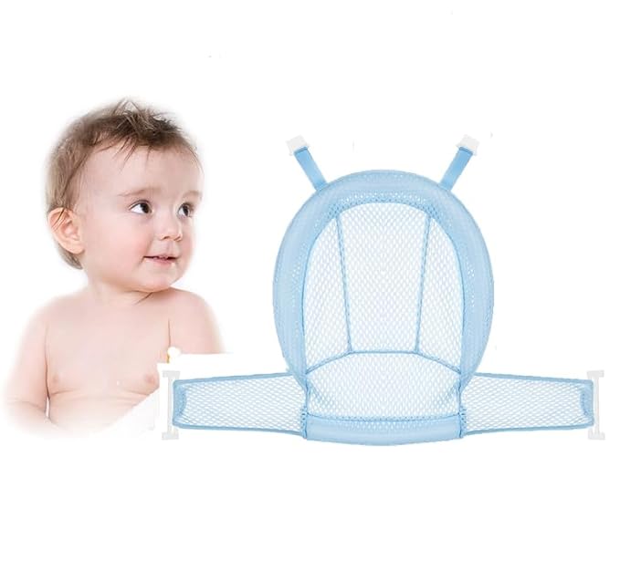 Haozaikeji Baby Bath Seat Support Net Infant Bathtub Mesh Cushion Newborn Baby Shower Lie Seat Toddler Bathing Breathable Mat Shower Pad for 0-3 Years