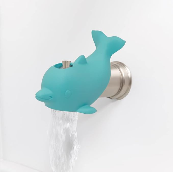 Nuby Bathtub Safety Spout Guard - Compatible with Most Standard Faucets - Bath Toys - Dolphin, (Pack of 6)