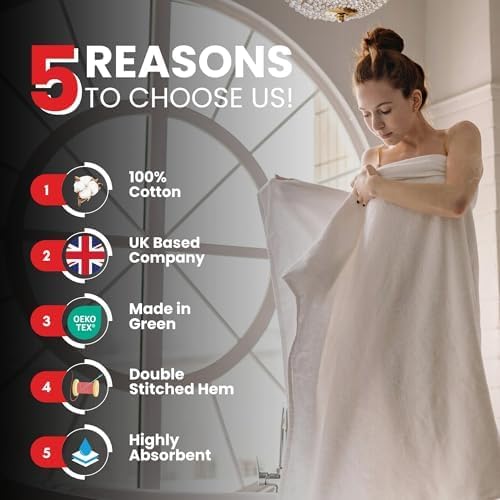 Infinitee Xclusives Jumbo Bath Sheets Towels for Adults – 600 GSM (35X70 Inches)– 100% Ring Spun Cotton, Soft and Absorbent Large Bath Towels for Bathroom (Tranquil Navy)