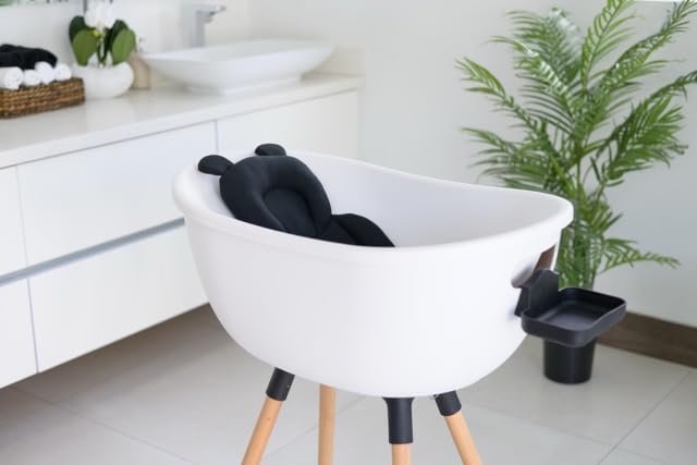 Babu Baby Bath Support Pillow, Ergonomic Design, Quick-Drying Fabric, Available in 5 Colors (Midnight Black), Pillow Only (Bath Sold Seperately)