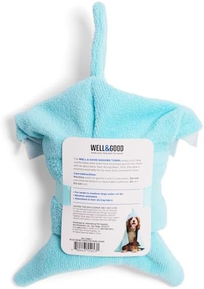Well & Good by Petco Chracter Robe Shark Dog Towel Small/Medium