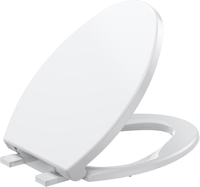 Toilet Seat Cover Elongated – Durable PP Toilet Seat with Slow Close Hinges, Easy Clean White Replacement for American Standard Toilets