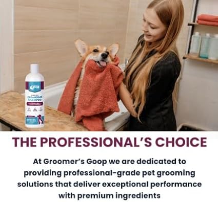 Groomer’s Goop Glossy Coat Cleansing Pet Shampoo - Deep Cleansing Formula Enhances Shine & Luster in Dog & Cat Coats, Moisturizes Skin, Rich Lather - 16 oz Bottle