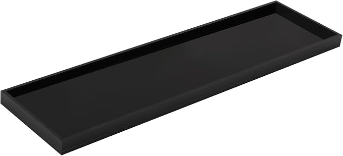 Acrylic Bathtub Tray Caddy, 29.9 x 7.87 Inch, with Wine Glass Holder, Waterproof, 66 lbs Capacity, Spa Bath Shelf (Pure Black)