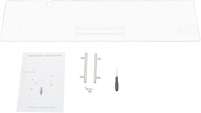 Acrylic Bathtub Tray with Handles, 39.4" Long Clear Bath Tray Table Holds Tablet and Wine Glass, Heavy Duty Bathroom Accessory for Home or Hotel, Easy Assembly (100cm/39.4in)