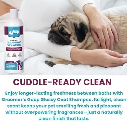 Groomer’s Goop Glossy Coat Cleansing Pet Shampoo - Deep Cleansing Formula Enhances Shine & Luster in Dog & Cat Coats, Moisturizes Skin, Rich Lather - 16 oz Bottle