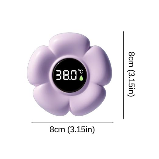 Baby Bath Thermometer – Floating Flower-Shaped Water Thermometer with 3-Color LED, Digital Display, IPX7 Waterproof, for Infant Toddler Bath Pool, Baby Shower Toy Gift