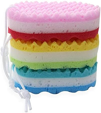 Pack of 3 Exfoliating Foam Sea Sponge Natural Feel Soft Bath Sponge Body Shower Sponges for Women Men (Extra Large Size)