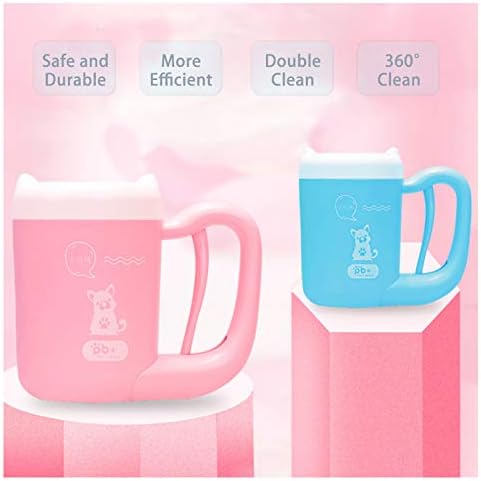 Creation Core Portable Dog Paw Washer Cup Pet Paw Cleaner for Dogs Cats Grooming with Muddy Paws Comfortable Silicone Dog Feet Cleaner Automatic, Blue