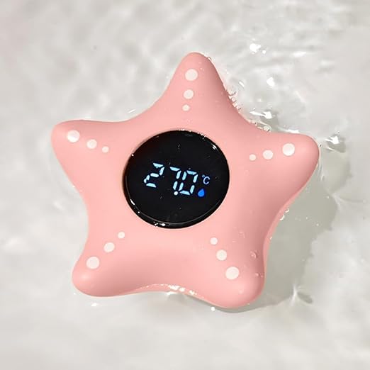 Baby Bath Thermometer Starfish Shape Float Thermometer Pink | Digital LCD display, float design, suitable for babies and toddlers