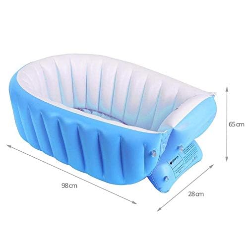 Inflatable Baby Bathtub, Kid Infant Toddler Infant Newborn Inflatable Foldable Shower Pool (Blue)