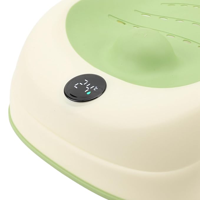 Asixxsix Baby Bath Support, Smart Temperature Sensing Non Slip Baby Bath Seat, Foldable Newborn Bathtub with Thermometer for Newborns Infants Toddlers (Green)