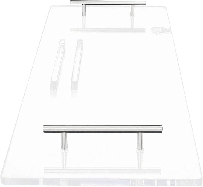 Acrylic Bathtub Tray with Handles, 39.4" Long Clear Bath Tray Table Holds Tablet and Wine Glass, Heavy Duty Bathroom Accessory for Home or Hotel, Easy Assembly (100cm/39.4in)