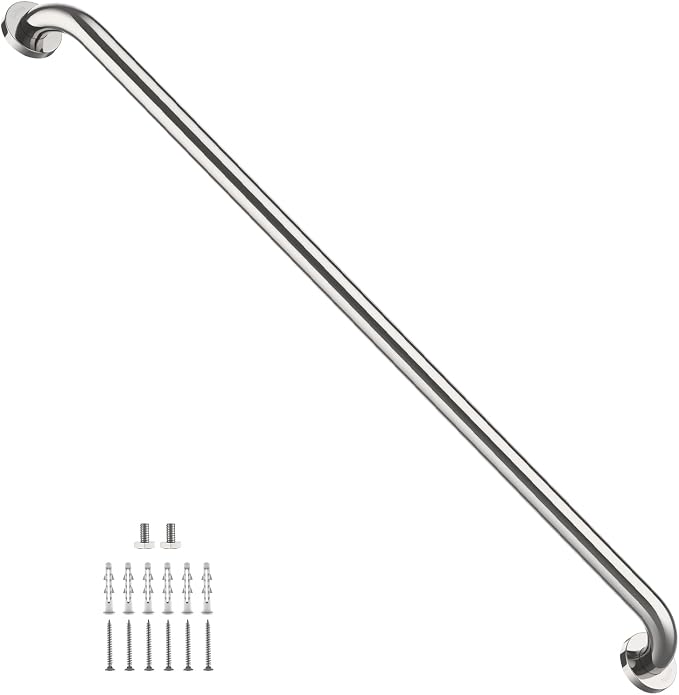 42 Inch Stainless Steel Shower Grab Bar, ZUEXT Chrome Shower Handle, Bathroom Balance Bar, Safety Hand Rail Support Bar for Handicap Elderly Injury, Senior Assist Bath Tub Wall Concealed Mount Handle