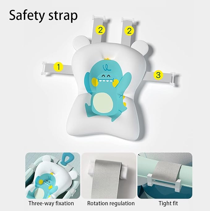 Surakey Baby Bath Cushion Non-Slip Bath Pad Bath Seat for Toddler Infant Newborn Bathtub Mesh Cushion Bath Mats Newborn Floating Tub Pillow Cushion Safety Seat Pad (Pink)