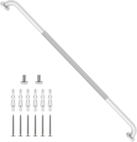 48 Inch Oil Rubbed White Shower Grab Bar w/Anti Slip Grip, ZUEXT Stainless Steel Bath Grab Bar,Bathroom Balance Bar, Wall Mount Safety Handrail Support, Handicap Injury Elderly Senior Assist Handle