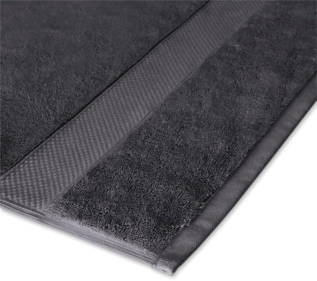 Maisonette Loft Egyptian Cotton Turkish Bath Towels, Soft, Absorbent, Ideal Quick Dry Large Luxury Bath Towel Set for Shower (30" x 58", 4 Pack), Dark Grey (Charcoal)