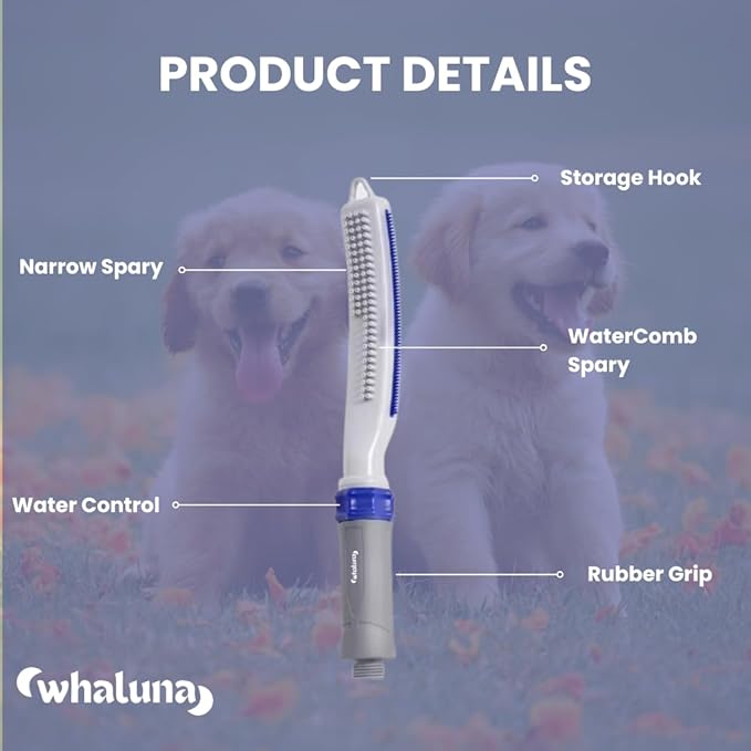 Dog Shower Sprayer with 8ft Hose – High Pressure Dog Shower Attachment for Bathing & Grooming – Pet Shower Hose Sprayer with Indoor/Outdoor Adapters