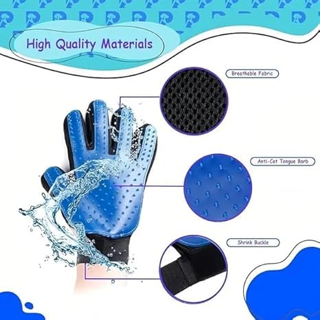 180 Nail Pet Cleaning Supplies Hair Removal Brush Rolled Cat Gloves True Bath Massage Comb Pet Gloves (1 Pair) (Blue)