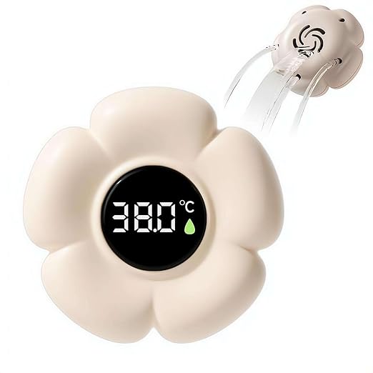 Baby Bath Thermometer – Floating Flower-Shaped Water Thermometer with 3-Color LED, Digital Display, IPX7 Waterproof, for Infant Toddler Bath Pool, Baby Shower Toy Gift
