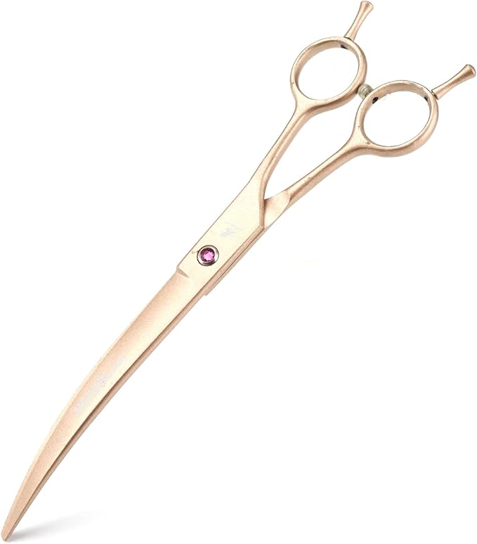 7.0-Inch Dog Grooming Scissors Set Pet Grooming Kit Fishbone Teeth Thinning Shears with Forceps Hairdressing Hair Styling Tool 5 Piece (Champagne)