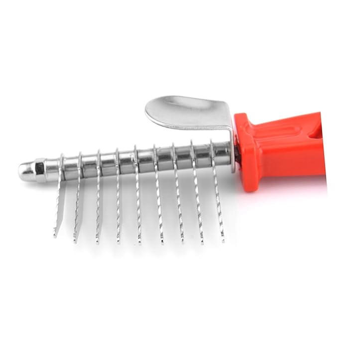 Sosoport Pet Comb for Dog Grooming Tool Pet Detangler Matted Remover Ergonomic Grip Long Blades
