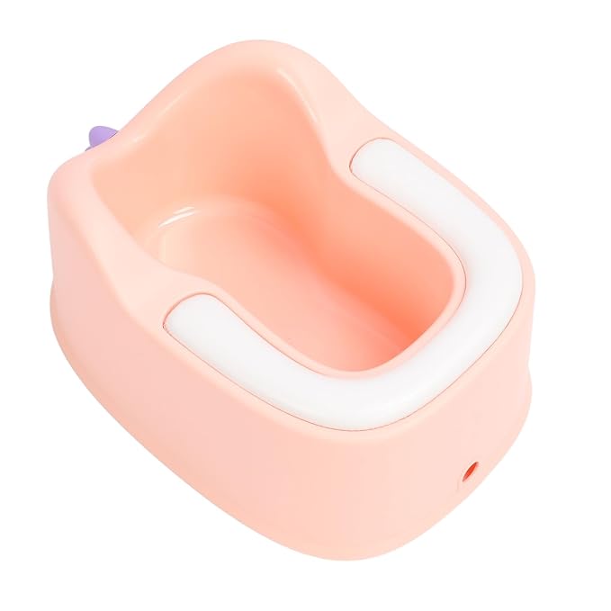 Ergonomic Baby Washing Basin for Toddlers with Soft PVC Cushion, Plastic Baby Washing Basin for Bathing and Buttocks (Pink)