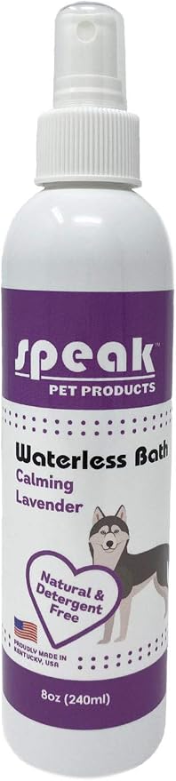 Speak Pet Products Natural Waterless Bath Spray, for Dogs, Calming Lavender, 8oz