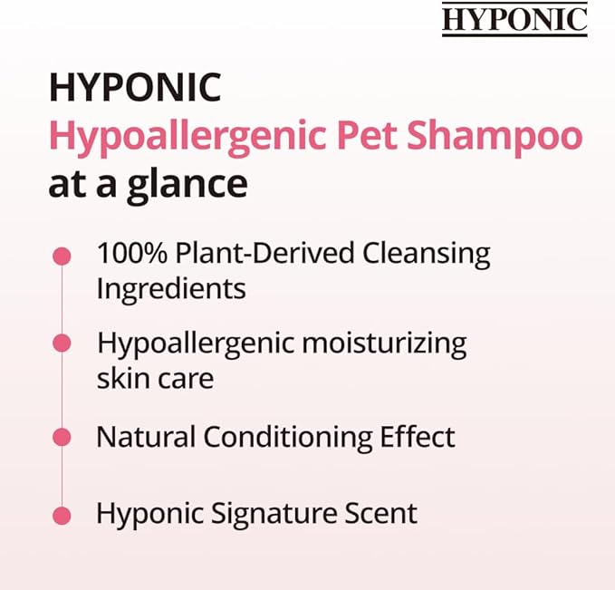 HYPONIC Hypoallergenic Premium Dog Shampoo - Deodorizing, Sensitive Skin, Detangling (White Coats & Brightening (10.1 oz))