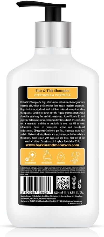 Barkin & Meowson MedExpert Flea & Tick Shampoo with Citronella Formula 350ml / 11.83 fl.oz.