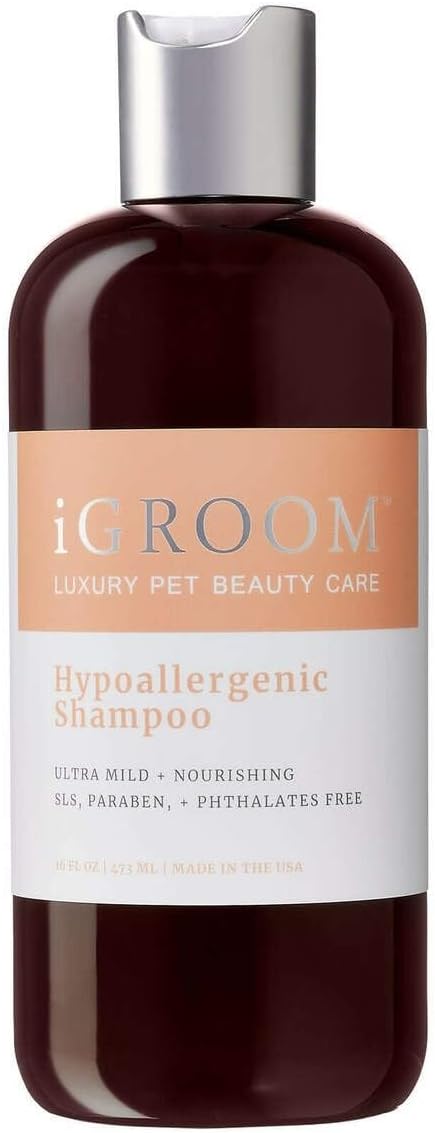 iGroom Hypoallergenic Dog Shampoo, Luxury Pet Beauty Care, Extra Mild Formula, Keratin + Vegetable Proteins Add Moisture, Made in USA, 16oz