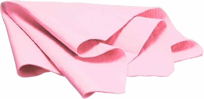 HARFINGTON Car Premium Shammy Cloth 16.9" x 12.6" PVA Chamois Wash Drying Towel Ultra Absorbent No Scratches in Bags for Cars Motorcycles Mirrors Glass Countertops Phone Laptop, Pink