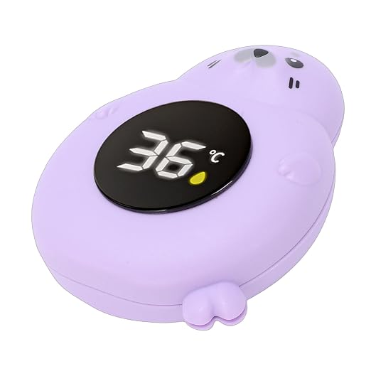 Greensen Baby Bath Thermometer, Digital Temperature with LED Alarm for Kids Toddler Bathtub Pool (Purple)