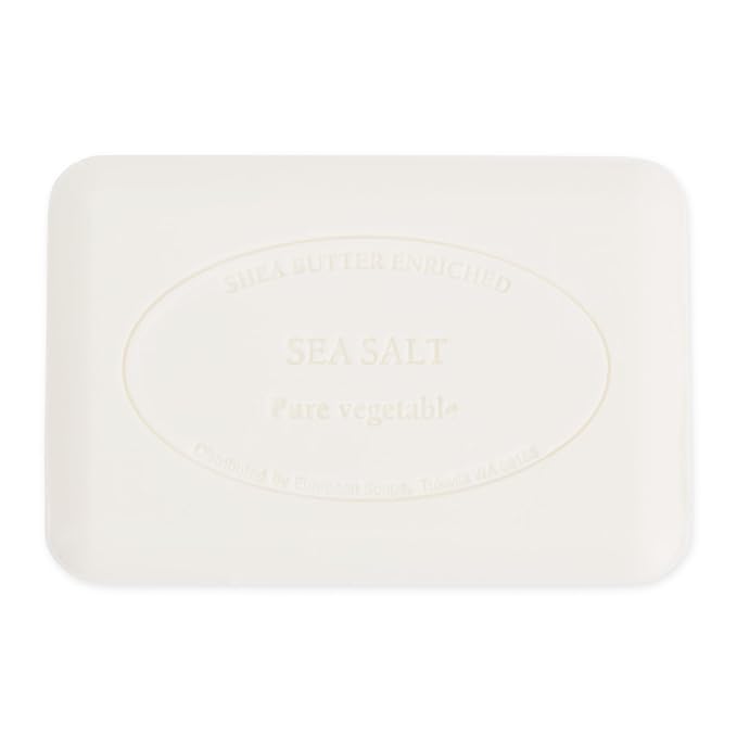 Pre de Provence Artisanal Soap Bar, Enriched with Organic Shea Butter, Natural French Skincare, Quad Milled for Rich Smooth Lather, 8.8 Ounce, Sea Salt