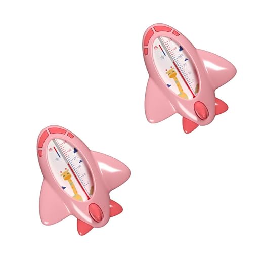 Milisten 2pcs Bath Thermometer and Bathing Water Temperature Gauge, Pink Waterproof Floating Bath Temp for Safe Bathing