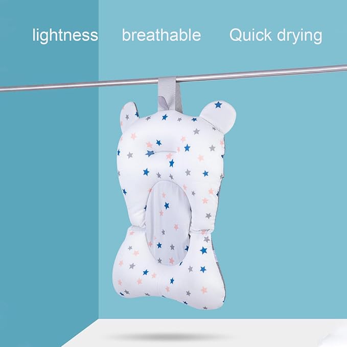 Baby Bath Pad, Breathable Soft Sink Baby Bath with Connectable Bath Mat, Bathtub Mat, Adjustable Nonslip Newborn Toddler Bath Cushion for 0 to 12 Months
