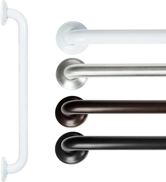 Vive Grab Bar for Showers - Bathroom Antislip Handrail for Seniors, Elderly Assistance Product, Heavy Duty Shower Handles, Handicap Grab Bars, Stainless Steel, Multipurpose, 440 lbs (White)