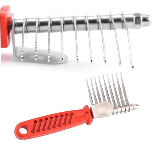 Sosoport Pet Comb for Dog Grooming Tool Pet Detangler Matted Remover Ergonomic Grip Long Blades