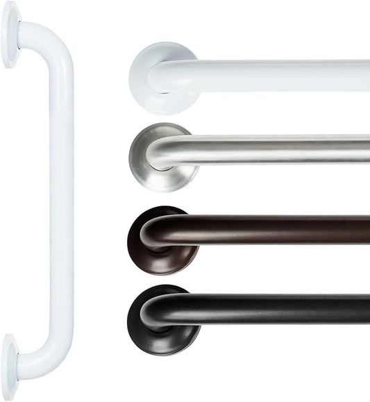 Vive Grab Bar for Showers - Bathroom Antislip Handrail for Seniors, Elderly Assistance Product, Heavy Duty Shower Handles, Handicap Grab Bars, Stainless Steel, Multipurpose, 440 lbs (White)