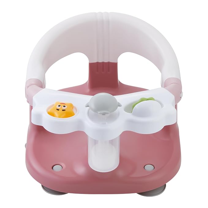 Baby Bath Seat for Babies 6 Months & Up with Toy Tray,Non-Slip Suction Cup Baby Bath Chair for Babies Sitting Up (Dusty Pink)