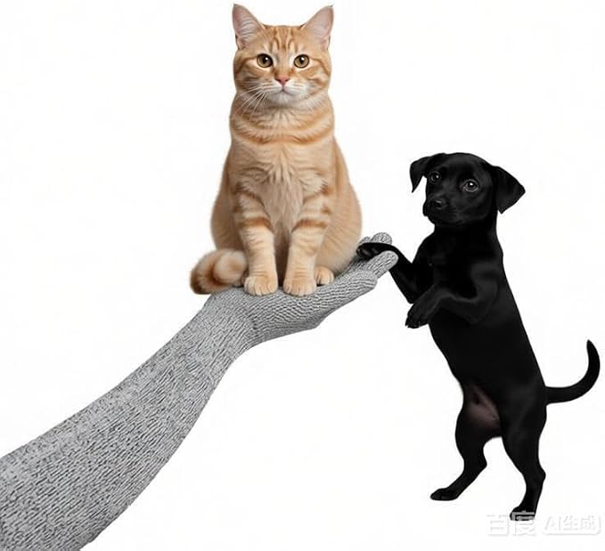 Flexible Pet Handling Sleeves Cat Shower Gloves, Cat Grooming Arm Sleeves, Anti-Scratch & Bite Resistant Protective Sleeves for Cats Puppy Birds (40CM/15.7")