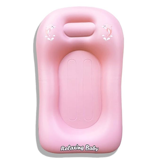 | Inflatable Baby Bathtub,Newborn Bathtub Seat for Infant,Non-Slip Baby Pool for Sitting up,Foldable Toddler Tub Shower,Portable Travel Bath for Kids 0-6 Year (B1019P, Animal Print)