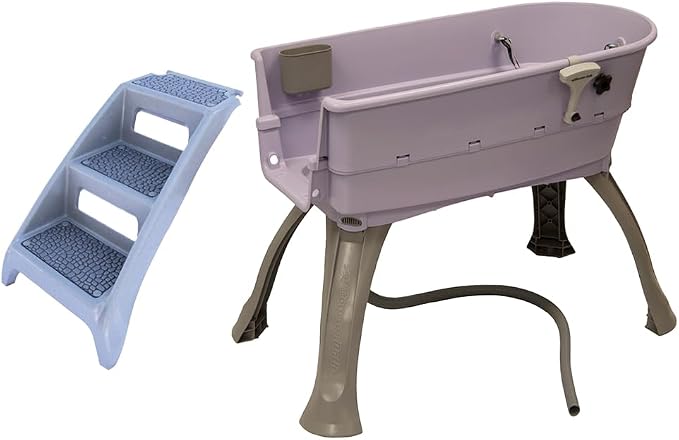 Booster Bath Elevated Pet Bathing Large Lilac Steps Combo